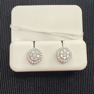 Moissanite Cluster Studs on 925 Sterling Silver NEW